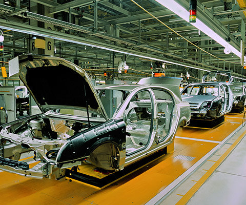 Industrial car manufacturing area